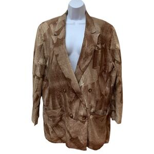 Vintage Flax Linen Retro 80's Oversized Jacket Blazer Made in Italy Fit M/L